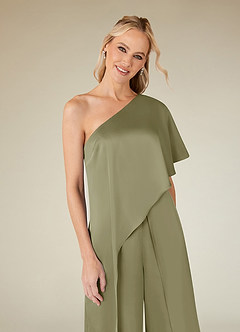 Azazie Hagretta vestidos de madre de la novia Vestido de Pistacho de Satén Elástico de Mono/Traje de pantalón image5