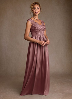 Azazie Amethyst Mother of the Bride Dresses Vintage Mauve A-Line Lace Dress image5