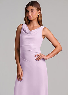 Azazie Nerine Brudtärnklänningar Klä av A-Linje i Chiffong Plisserad Frostad Lila image6