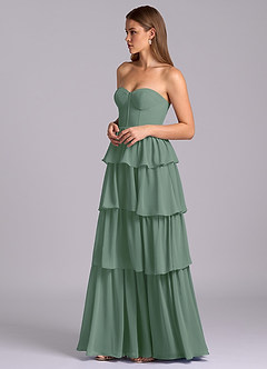 Azazie Faye Bridesmaid Dresses Eucalyptus A-Line Sweetheart Neckline Chiffon Dress image5