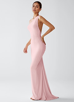 Lydia Powder Pink Stretch Knit Maxi Dress image4