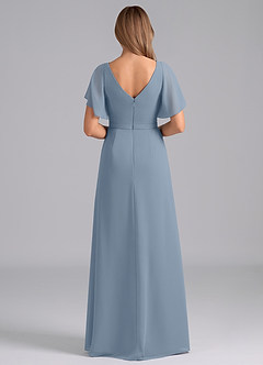 Azazie Ambrosia Bridesmaid Dresses Dusty Blue A-Line Pleated Chiffon Dress image6