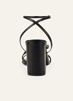 front Ankle Strap Block Heel Sandals