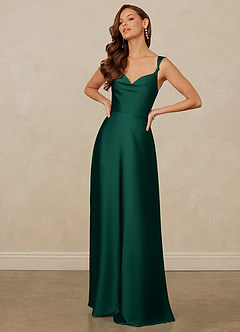 Christian Siriano Bridal for Azazie 1001 Bridesmaid Dresses Cowl Neck Stretch Satin A-line Dress image3