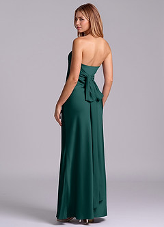 Azazie Ailanie Brudtärnklänningar Klä av Tubklänning i Stretch Satin Axelbandslös Tallgrön image2