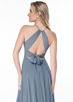 Azazie Evalleen Bridesmaid Dresses Twilight A-Line Pleated Chiffon Dress image3