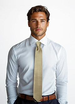 front Metallic Satin Skinny Tie