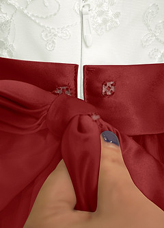 Azazie Pookie vestidos de niña de las flores Vestido de Óxido de Tul de Corte En A con Encaje image6