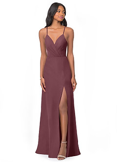Azazie Everleigh Bridesmaid Dresses Sangria A-Line Sweetheart Pleated Chiffon Dress image1