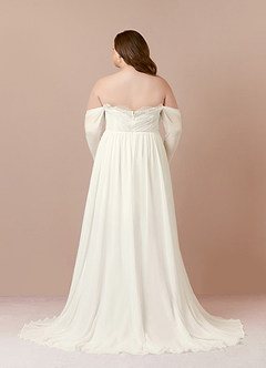 Azazie Lilith Wedding Dresses Cream A-Line Sweetheart lace Chiffon Dress image7