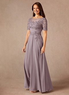 Azazie Raissa Abiti per la Madre della Sposa Abito A-Line in Chiffon Pizzo Dusk image3