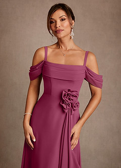 Azazie Amherst Final Sale Mulberry A-Line Off the Shoulder Chiffon Dress image5
