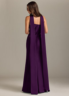 Azazie Kinsley Bridesmaid Dresses Grape Mermaid Side Slit Stretch Satin Dress image2
