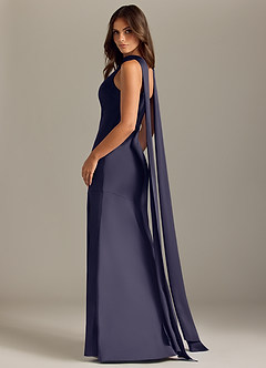 Azazie Kinsley Bridesmaid Dresses Stormy Mermaid Side Slit Stretch Satin Dress image6
