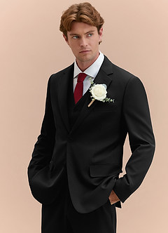 front James Black Structured Stretch 3-piece suit