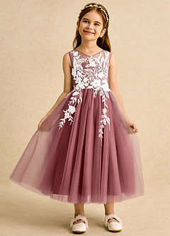 Azazie Sundae Blumenmädchenkleider Ballkleid Spitze Kleid Amethyst image6