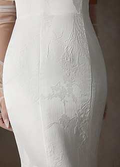 Azazie Serephina Wedding Dresses Diamond White Mermaid Strapless Floral Jacquard Dress image10