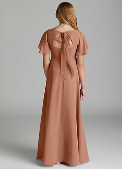 Azazie Kimber Junior Bronzer A-Line Pleated Chiffon Dress image2