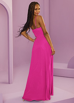 Barbie ♥ Azazie Morsiusneito Mekot A-linja taskujen kanssa Sifonki Lattian pituus Pukeutua image11