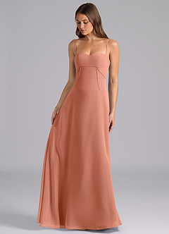 Azazie Valentine Jurken voor bruidsmeisjes Jurk van Chiffon met A-Lijn Korset Meer Gesneden image3