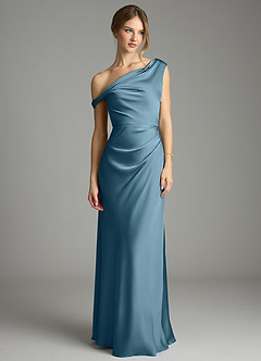 Azazie Emerson Bridesmaid Dresses Bermuda Mermaid Off the Shoulder Stretch Satin Dress image4