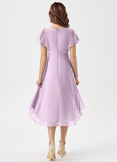 Azazie Graciela Junior Frosted Lilac A-Line Pleated Chiffon Dress image2