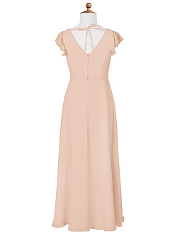 Azazie Claudine Junior English Rose A-Line Pleated Chiffon Dress image6
