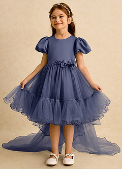 Azazie Cocoa vestidos de niña de las flores Vestido de Tormenta de Tul de Princesa con Plisado image3