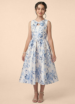 Azazie Brielle Junior Formal Klä av A-Line i Matt satäng image1