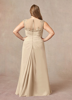 Azazie Libby Mother of the Bride Dresses Champagne A-Line Scoop Sequins Chiffon Dress image8