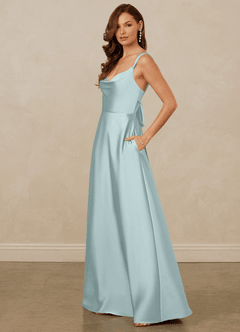 Christian Siriano Bridal for Azazie 1001 Bridesmaid Dresses Mist A-Line Sweetheart Neckline Stretch Satin Dress image4