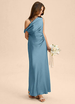 Azazie Emerson Junior Bermuda Sheath Off the Shoulder Stretch Satin Dress image4