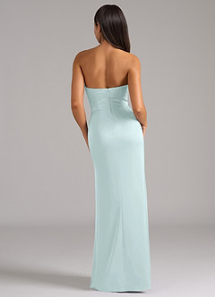 Azazie Marla Essayer des robes à la maison Robe Fourreau Convertible en Satin extensible Sans bretelle Expresso image6