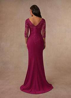 Azazie Fanny Mother of the Bride Dresses Burgundy Mermaid Lace Dress image3