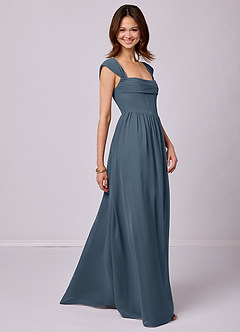 Barbie ♥ Azazie Bridesmaid Dresses Neptune A-Line Corset Chiffon Dress image3