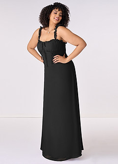 Barbie ♥ Azazie Bridesmaid Dresses Black A-Line Sweetheart Neckline Chiffon Dress image8