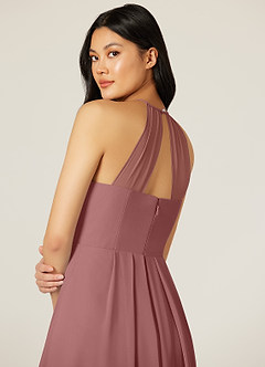 Azazie Sarah Brautjungfernkleider Empire Plissee Chiffon Kleid Wüstenrose image7