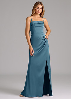 Azazie Aretha Bridesmaid Dresses Bermuda A-Line Strapless Stretch Satin Convertible Dress image6
