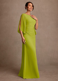 Azazie Anaheim Mother of the Bride Dresses Lemongrass A-Line Pleated Chiffon Dress image3