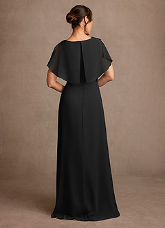 Azazie Frieda Mother of the Bride Dresses Black A-Line Applique Chiffon Dress image3