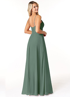 Azazie Moira Bridesmaid Dresses Eucalyptus A-Line Scoop Chiffon Dress image5