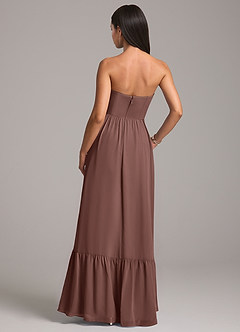 Azazie Kailee Bridesmaid Dresses Espresso A-Line with Pockets Chiffon Dress image6