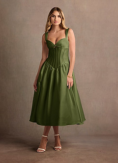 Arwen 올리브 미디 드레스 image5