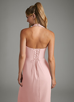 Azazie Tina Brautjungfernkleider Meerjungfrau-Linie Korsett Chiffon Kleid Puderrosa image2