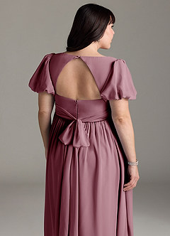 Azazie Madisynn Maternity Bridesmaid Dresses Bow Chiffon Floor-Length Dress image10
