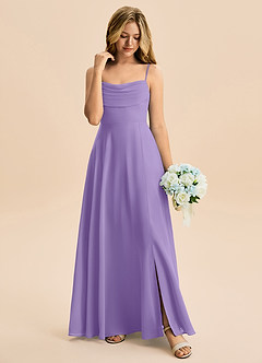 Azazie Bear Junior Tahiti A-Line Pleated Chiffon Dress image3