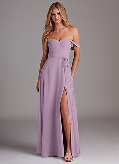 Azazie Aaron Bridesmaid Dresses Wisteria A-Line Off the Shoulder Chiffon Convertible Dress image1