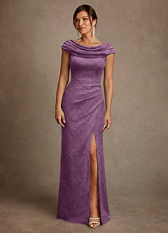 Azazie Irvine Mother of the Bride Dresses Wisteria A-Line Pleated Floral Burnout Dress image3
