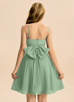 Azazie Bear Junior Matcha A-Line Pleated Chiffon Dress image2