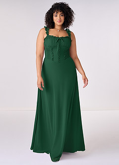 Barbie ♥ Azazie Bridesmaid Dresses Dark Green A-Line Sweetheart Neckline Chiffon Dress image6